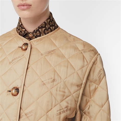 burberry logo jacquard diamond quilted jacket